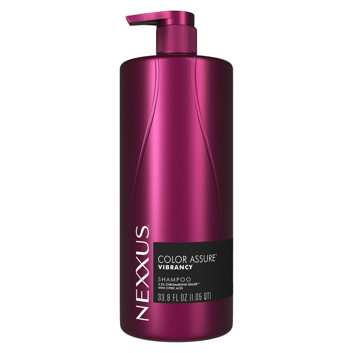 Nexxus front bottle showing product and vibrancy benefit