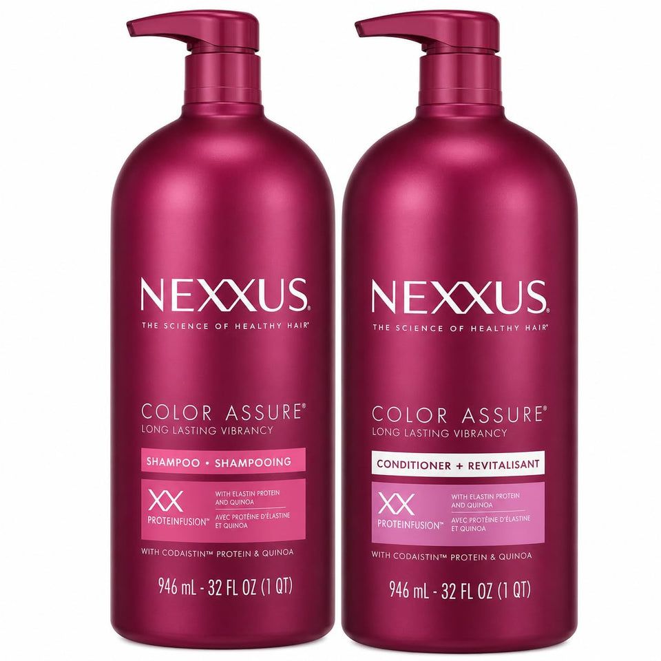 Nexxus front packaging showing duo and color protection benefits