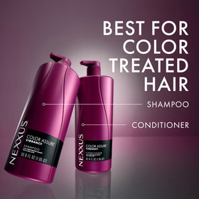 Nexxus product styled in salon bathroom setting promoting salon results