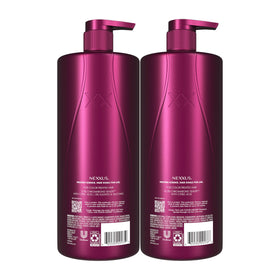 Nexxus shampoo texture on hand demonstrating gentle lather and cleansing