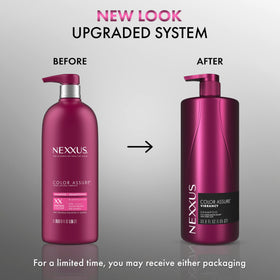 Nexxus pump dispensing shampoo with visible lather for gentle cleansing