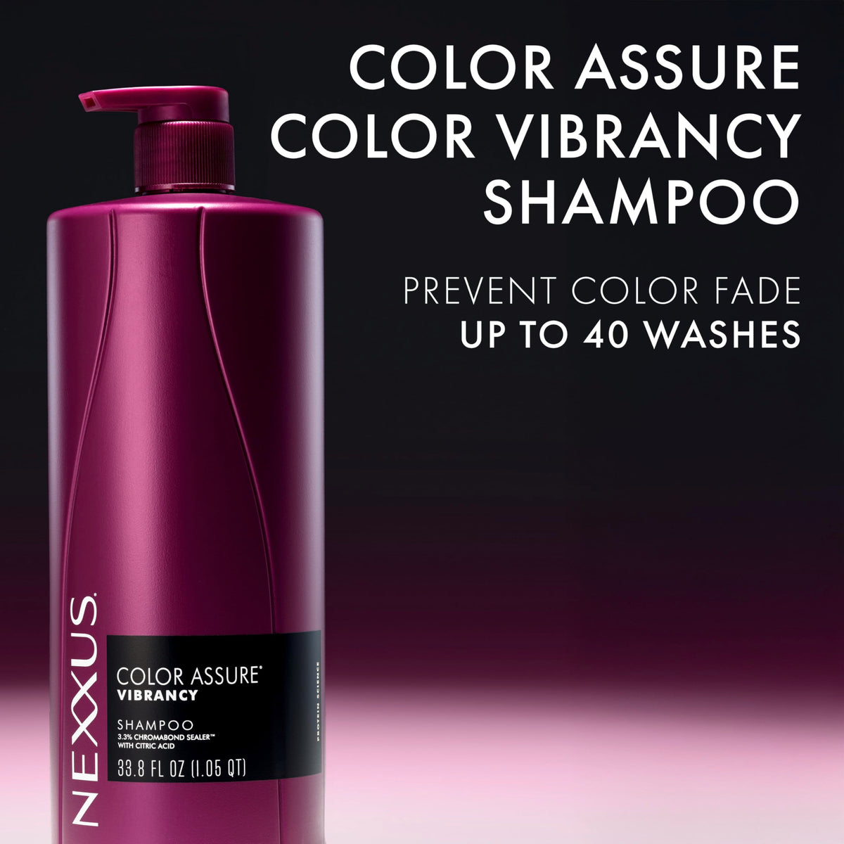 Nexxus bottle next to ruler showing 33.8 fl oz size for value