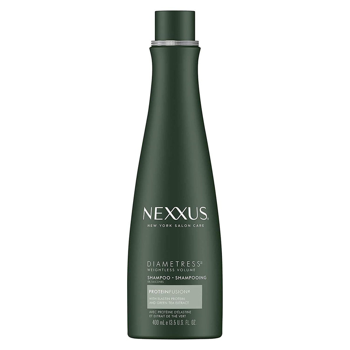 Nexxus DIAMETRESS front view showing both bottles and pack convenience