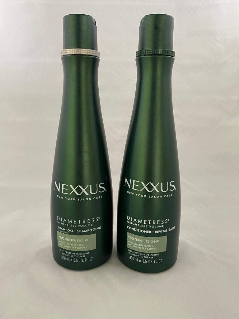 Nexxus Diametress front packaging showing both 13.5 oz bottles and volumizing benefit