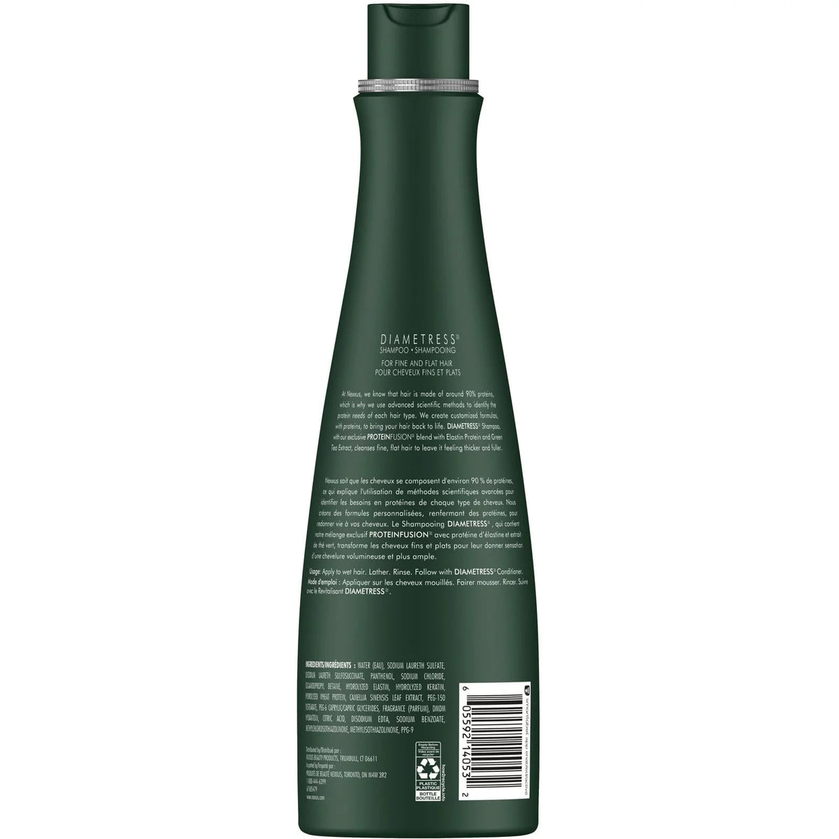 Nexxus DIAMETRESS shampoo texture close-up demonstrating lightweight lather