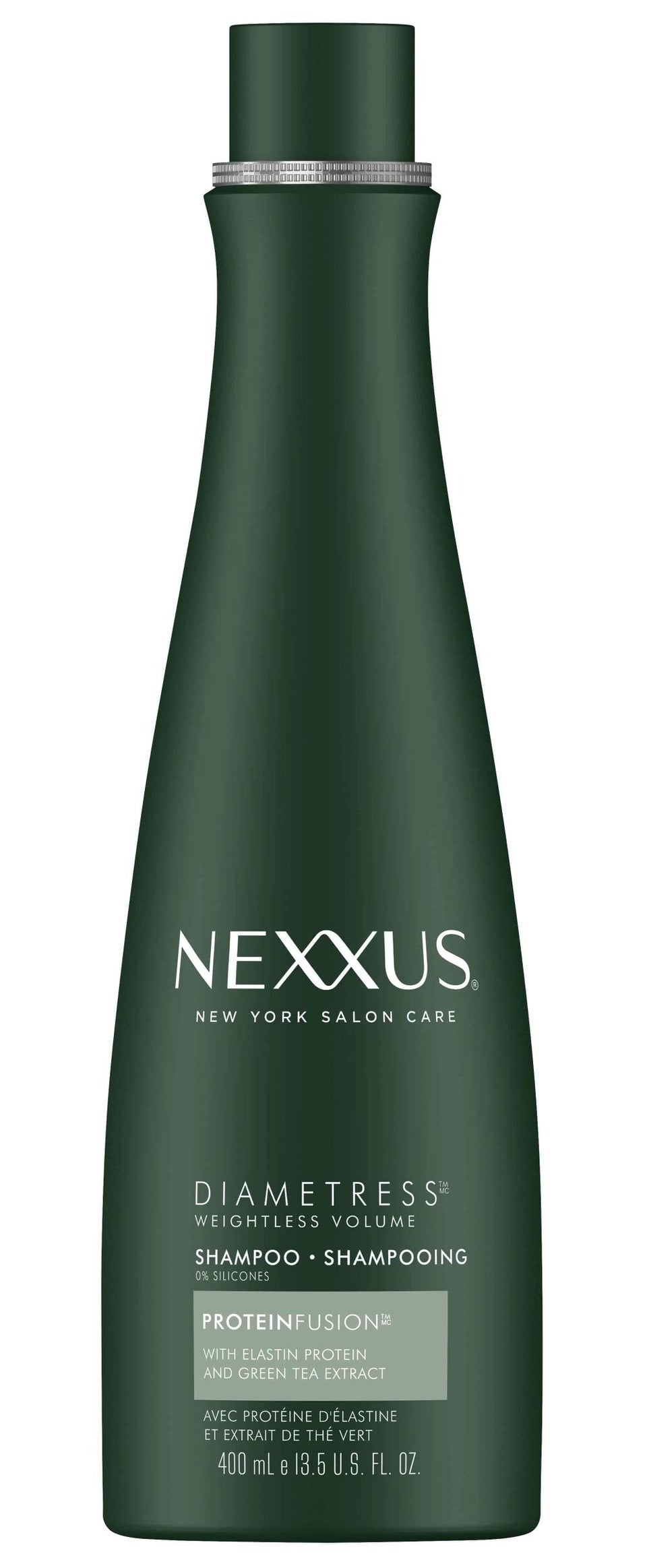 Nexxus Diamtress bottle front view showing label and volumizing benefit