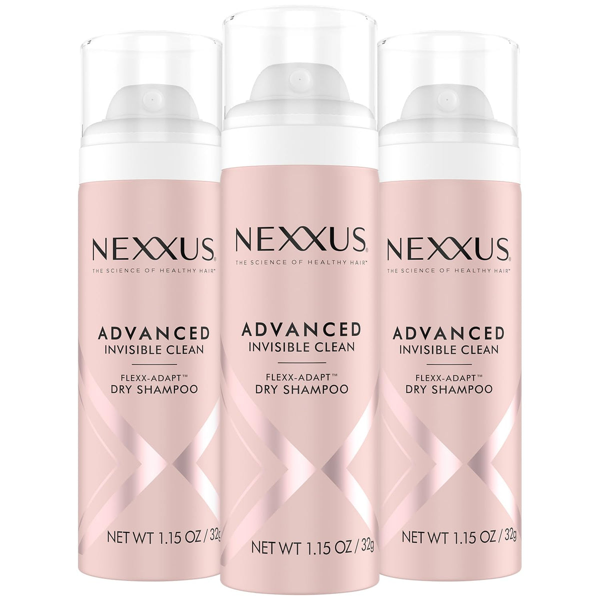 Nexxus front packaging three travel-size cans shows portability and convenience