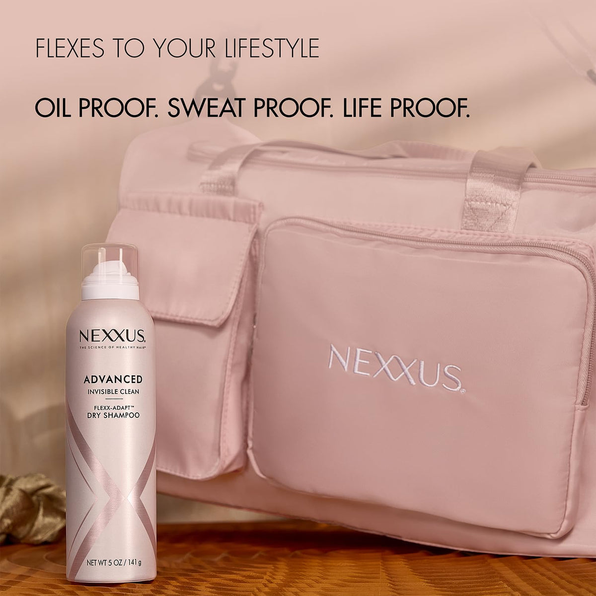 Before and after roots with Nexxus illustrating lifted, oil-free hair
