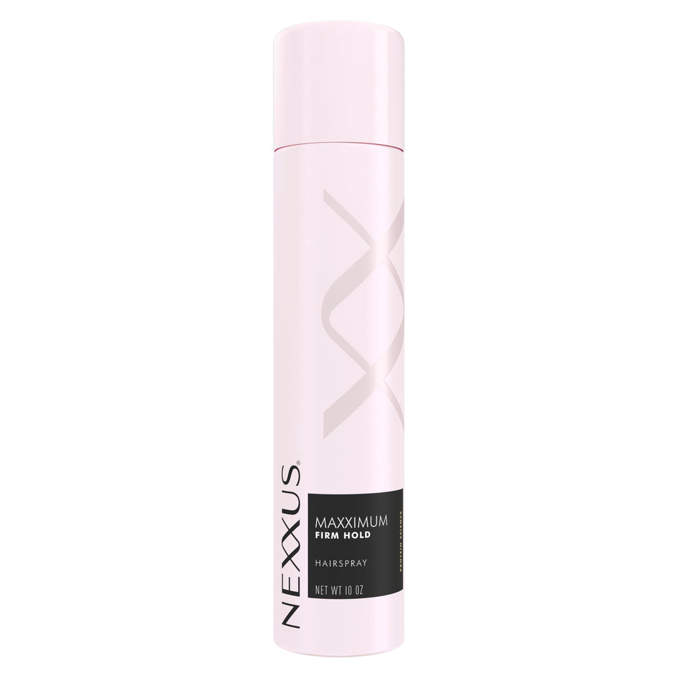 Nexxus front packaging showing Maxximum Finish for long-lasting hold and shine