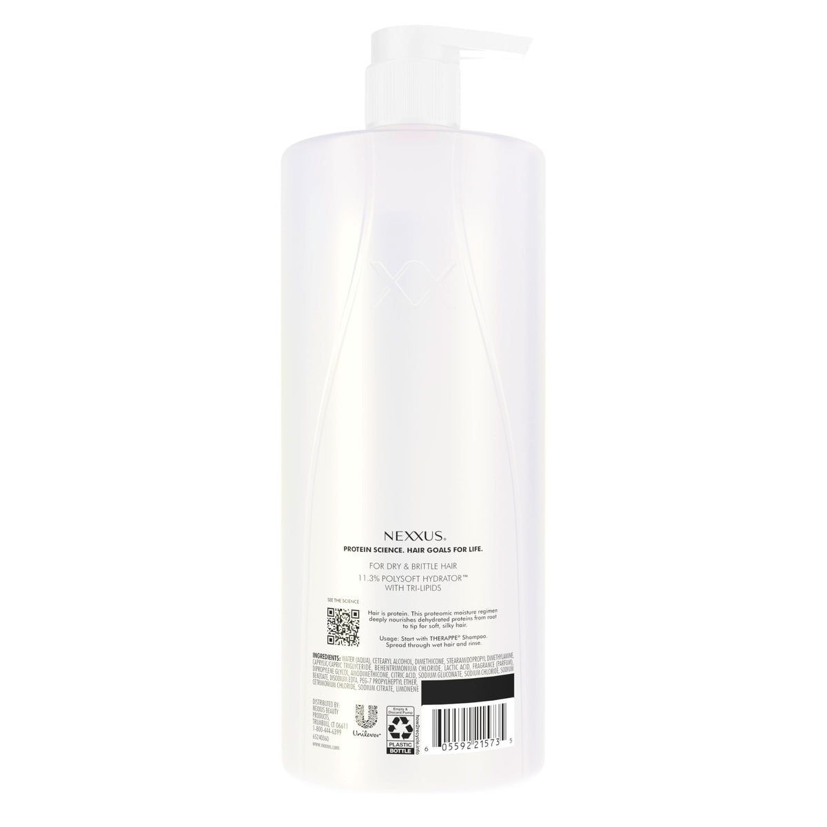 Nexxus back label close-up highlighting ingredients and usage for informed purchasing decisions