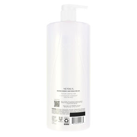 Nexxus back label close-up highlighting ingredients and usage for informed purchasing decisions