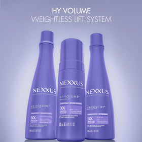 Nexxus styled hair after blowout showing fuller, bouncy volume benefit