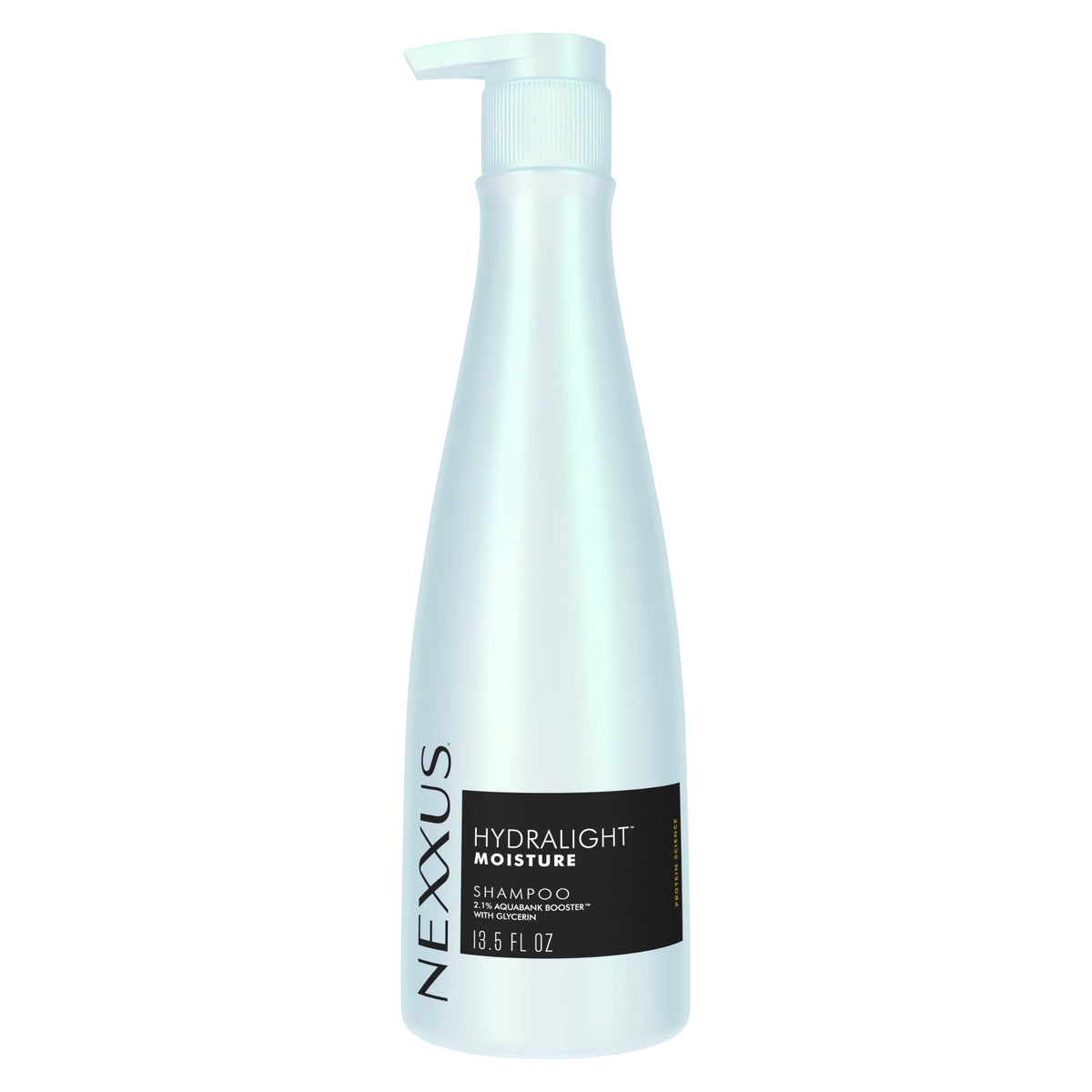 Nexxus front packaging showing 13.5 oz bottle and branding benefit