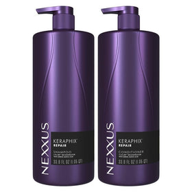 Nexxus front packaging showing 33.8 oz duo for visible repair