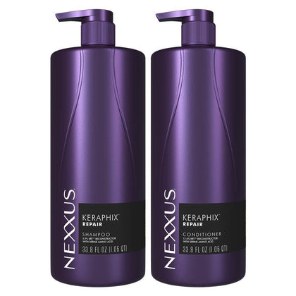 Nexxus front packaging showing 33.8 oz duo for visible repair