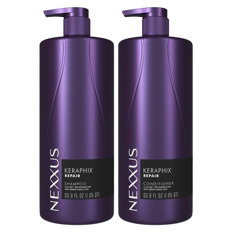 Nexxus front packaging showing 33.8 oz duo for visible repair
