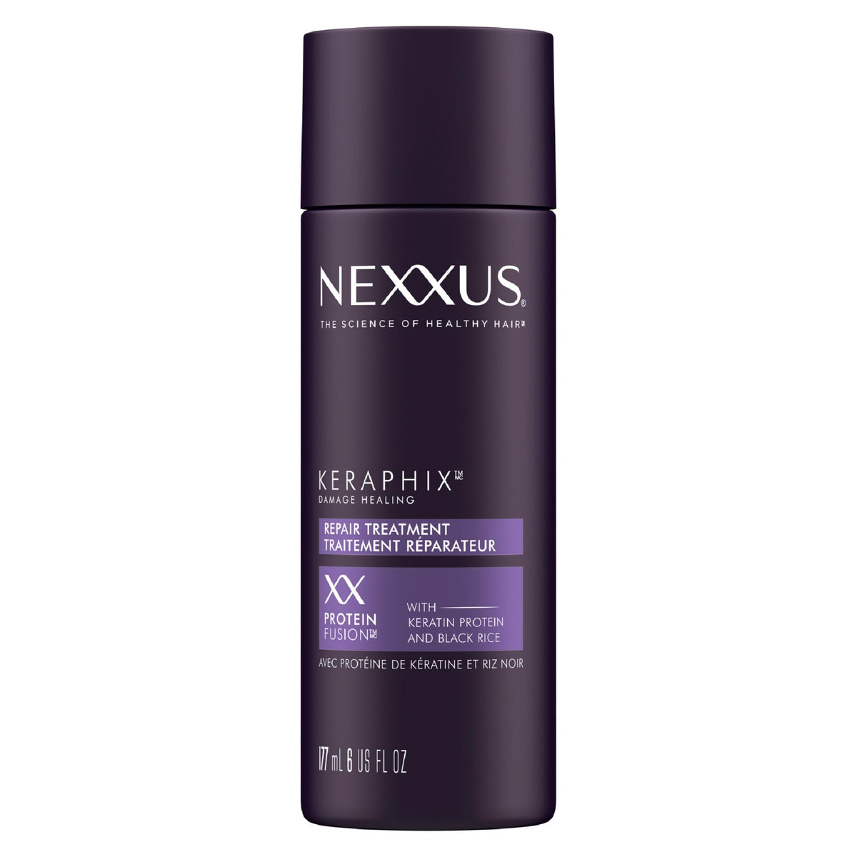Nexxus Keraphix front packaging showing bottle and brand benefit