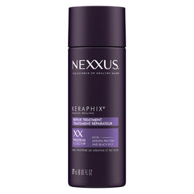 Nexxus Keraphix front packaging showing bottle and brand benefit