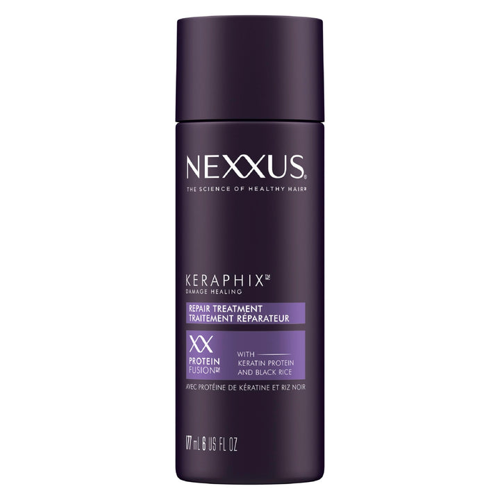 Nexxus Keraphix front packaging showing bottle and brand benefit
