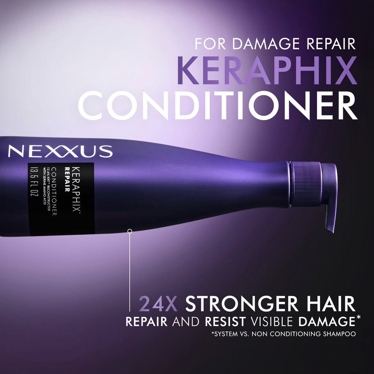 Nexxus Keraphix being applied in shower for instant detangling benefit