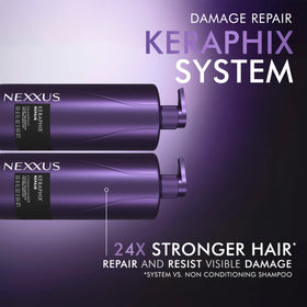Nexxus KERAPHIX creamy lather texture demonstrating moisturizing and smoothing benefit