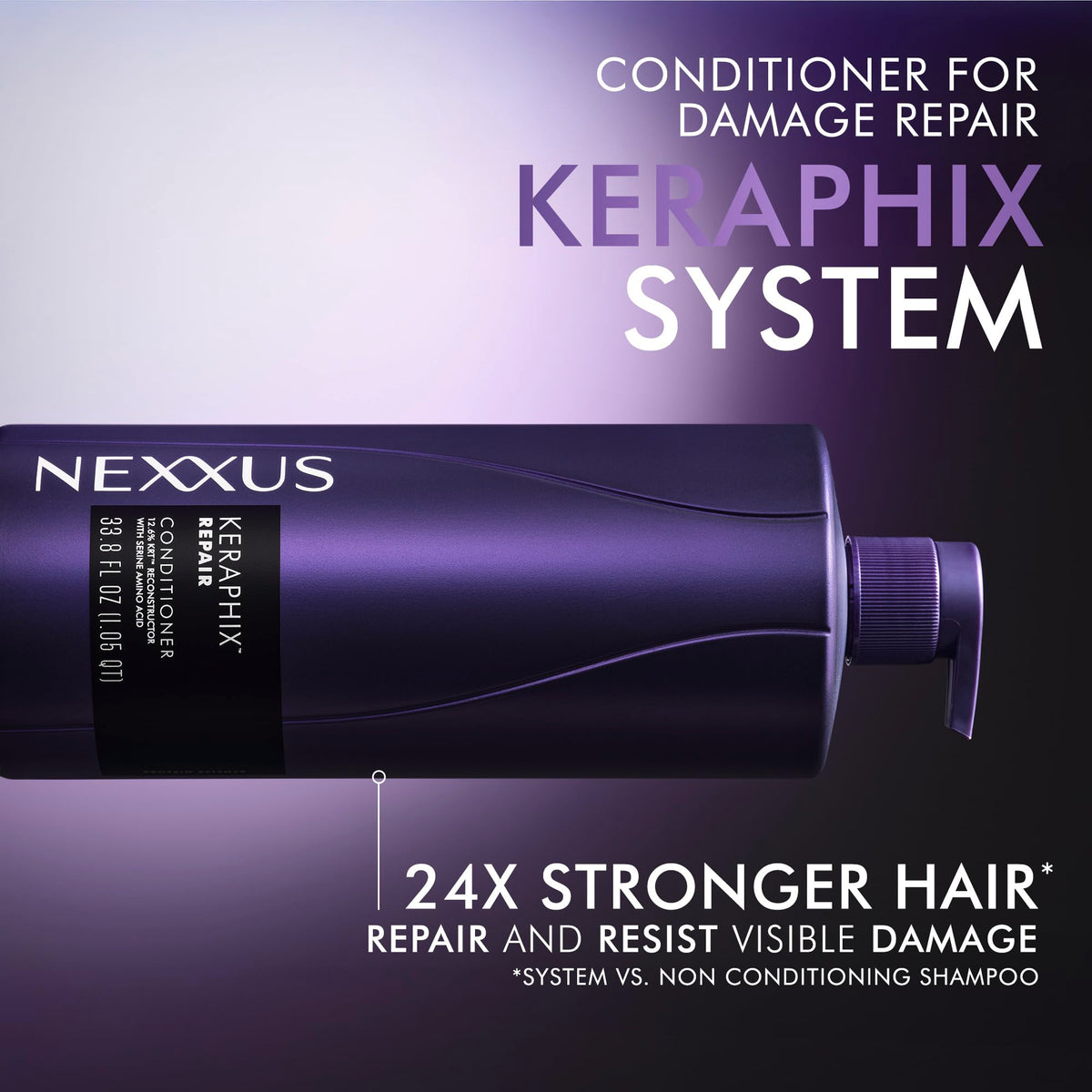 Nexxus KERAPHIX applied to lengths and ends to reduce breakage