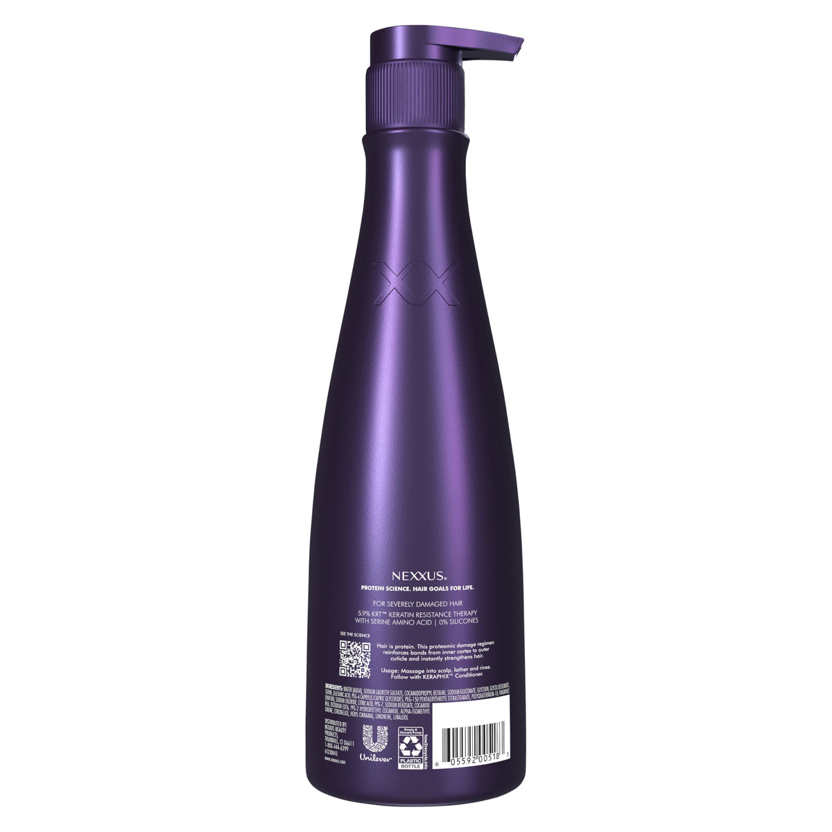 Nexxus KERAPHIX label close-up highlighting KRT technology