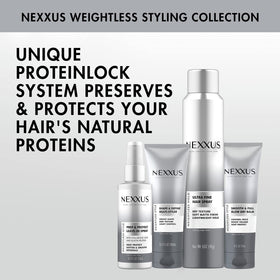 Nexxus label close-up highlighting PROTEINLOCK formula detail