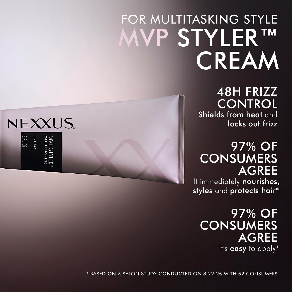 Using Nexxus cream before blow-drying to protect against heat up to 450°