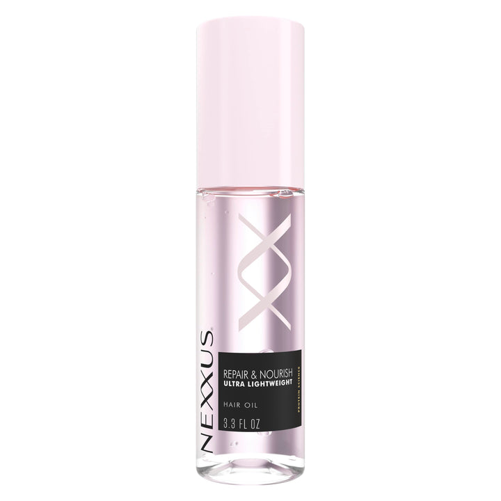 Nexxus bottle front view showing sleek packaging and styling benefits