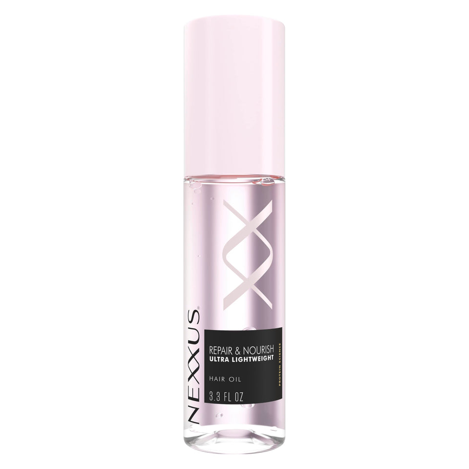 Nexxus bottle front view showing sleek packaging and styling benefits