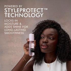 Nexxus oil texture drop highlighting lightweight formula and shiny finish