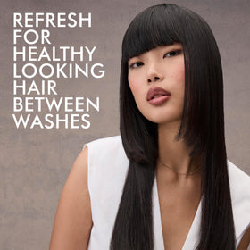Nexxus applied to dark hair with no white residue, preserving color