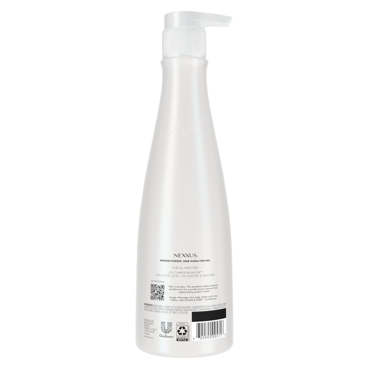 Nexxus shampoo texture and lather demonstrating gentle foam and cleanse