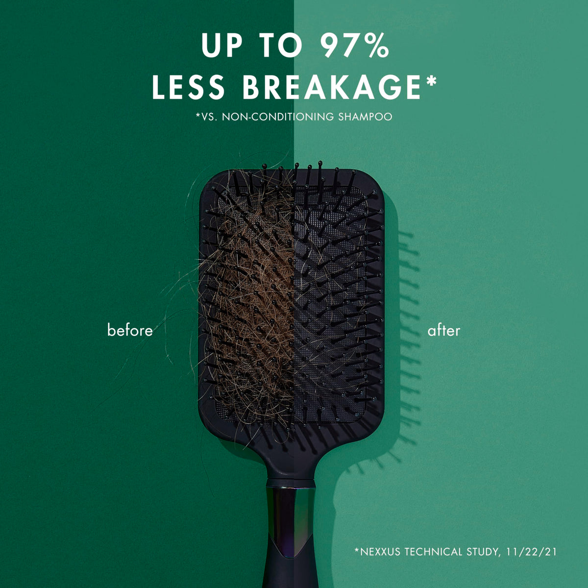 Nexxus texture on hair strand illustrating thicker-looking fiber