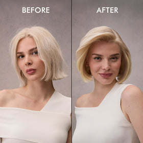 Model with glossy finished hair after Nexxus application showing healthy shine