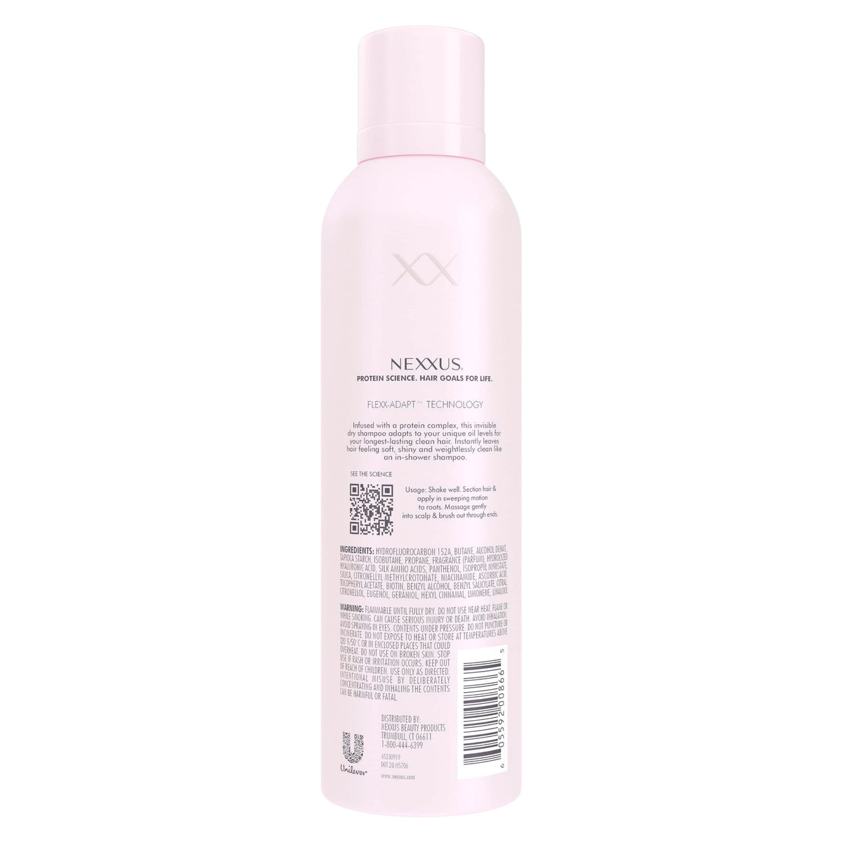 Nexxus side label highlighting ingredients and protein complex benefits