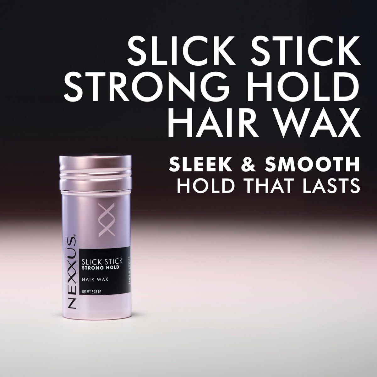 Nexxus slick stick applying to hair edge demonstrates frizz control and clean finish benefit