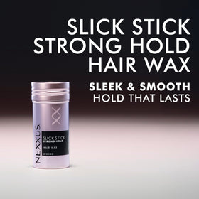 Nexxus slick stick applying to hair edge demonstrates frizz control and clean finish benefit