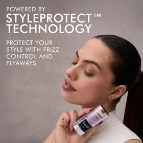 Nexxus slick stick before and after split shows reduced frizz and defined style benefit