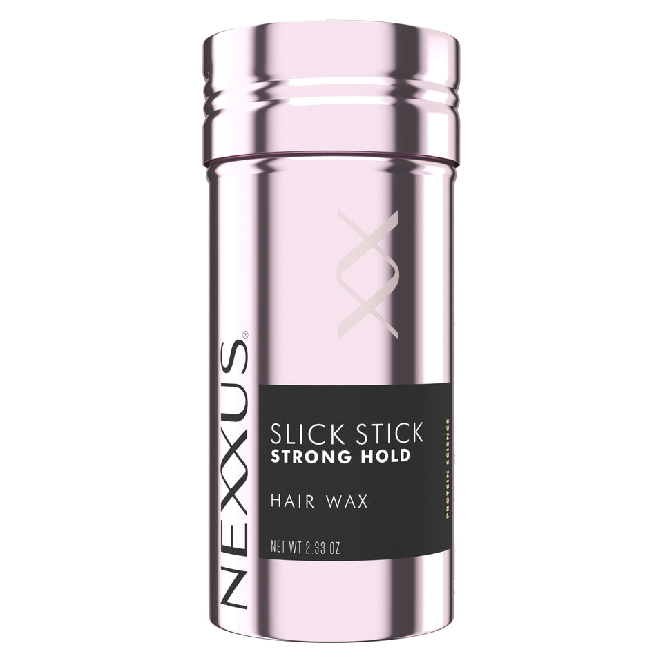 Nexxus slick stick front packaging showing compact wax stick benefit of precision hold
