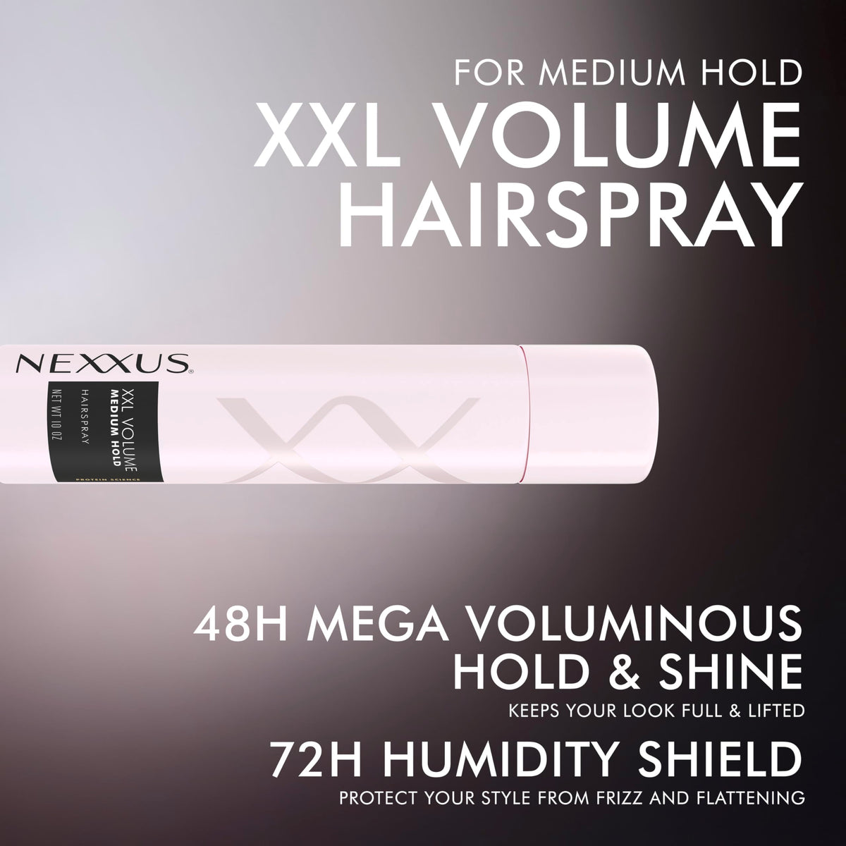 Nexxus spray mist close-up demonstrating even lightweight application benefit