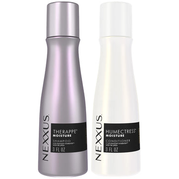 Nexxus Therappe travel front packaging showing duo benefits