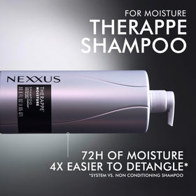 Nexxus Therappe in-shower use with hair lathered for improved detangling and softness