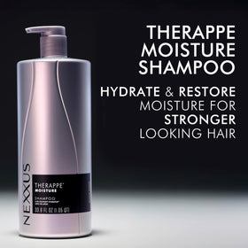 Nexxus Therappe 33.8 oz beside common bottle to illustrate long-lasting value and supply