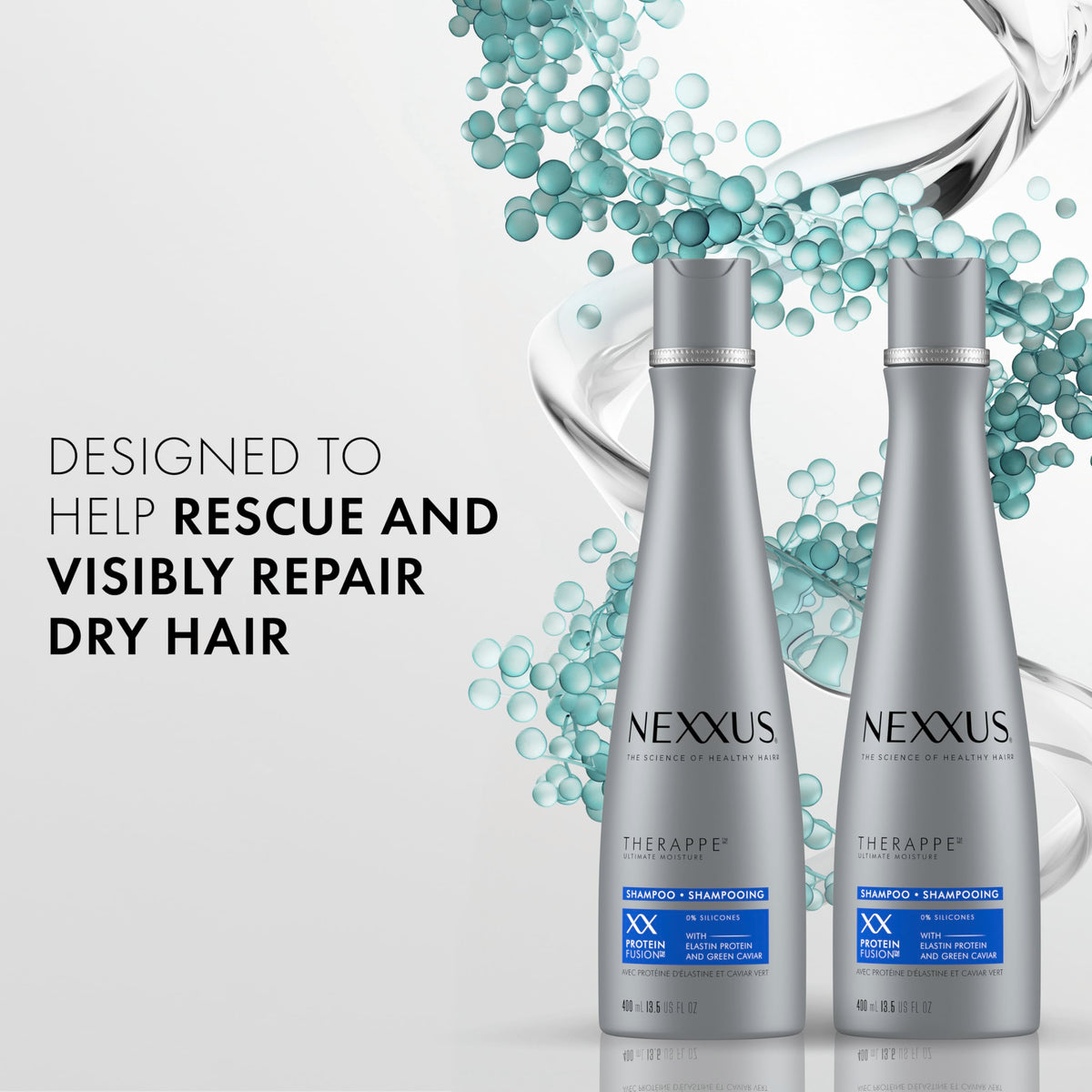 Nexxus Therappe creamy lather texture closeup demonstrating hydration