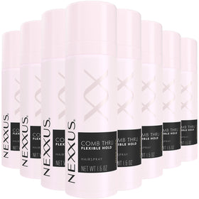 Nexxus front packaging showing 1.5 oz travel can and rose fragrance benefit