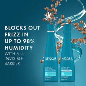 Nexxus pump and label detail highlighting ingredient callouts and benefits