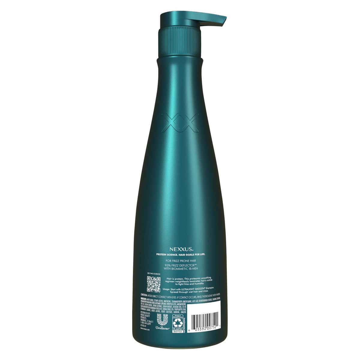 Nexxus close-up label and pump for easy dispensing and authentic branding