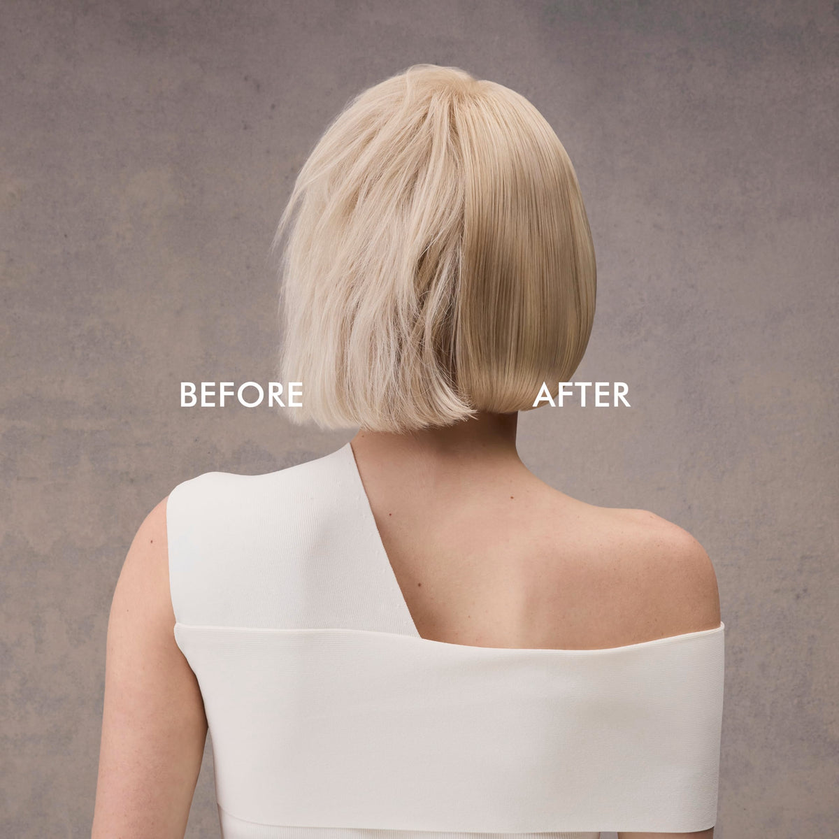 Nexxus styling before and after showing fuller roots and refreshed finish